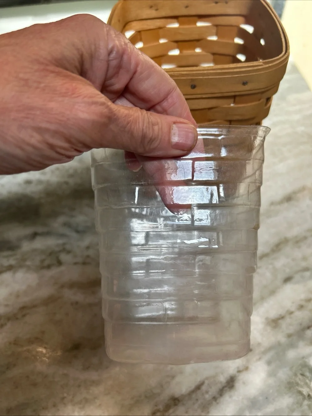 Longaberger 1997 Small Spoon Basket - Classic Stain & Plastic Protector